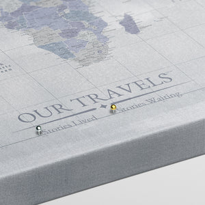 Amethyst Stone World Push Pin Map