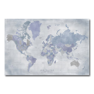 AUTO-MOCKUP WHITE | Amethyst Stone World Push Pin Map | No Frame | group=3x2