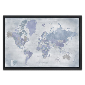 AUTO-MOCKUP WHITE | Amethyst World Push Pin Map | Black Frame | group=3x2