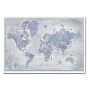 AUTO-MOCKUP WHITE | Amethyst World Push Pin Map | White Frame | group=3x2
