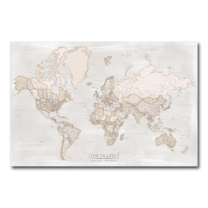 AUTO-MOCKUP WHITE | Antique World Push Pin Map | No Frame | group=3x2