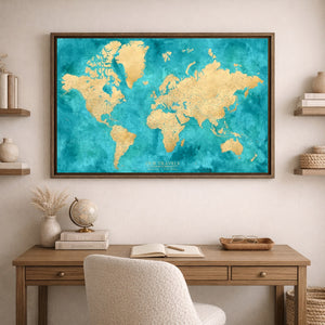 Azure Coast World Push Pin Map