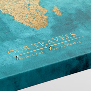 Azure Coast World Push Pin Map