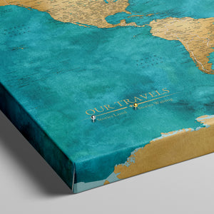 Azure World Push Pin Map