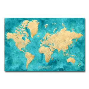 AUTO-MOCKUP WHITE | Azure Coast World Push Pin Map | No Frame | group=3x2