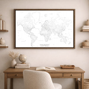 Blank Canvas World Push Pin Map