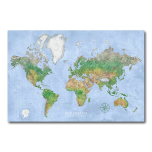 AUTO-MOCKUP WHITE | Bluecrest World Push Pin Map | No Frame | group=3x2