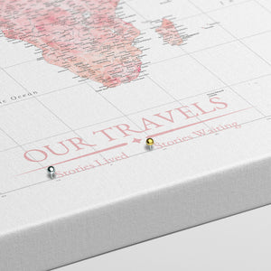 Blush Horizon World Push Pin Map