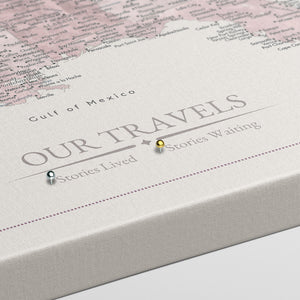 Blush Slate US Push Pin Map