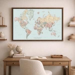 Cartographer's World Push Pin Map