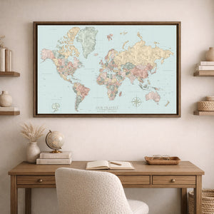 AUTO-MOCKUP ROOM | Cartographer's World Push Pin Map | family=Office | group=3x2