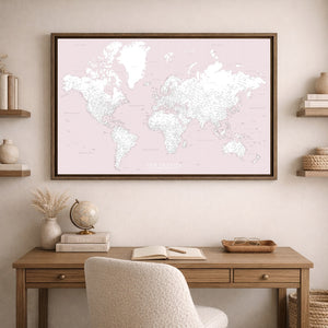 Champagne Rose World Push Pin Map
