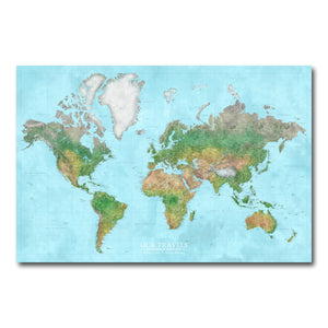 AUTO-MOCKUP WHITE | Classic Atlas World Push Pin Map | No Frame | group=3x2