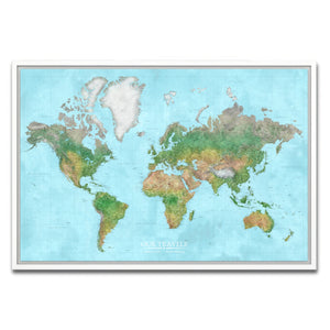 AUTO-MOCKUP WHITE | Classic Atlas World Push Pin Map | White Frame | group=3x2