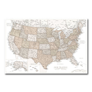 AUTO-MOCKUP WHITE | Classic US Push Pin Map | No Frame | group=3x2