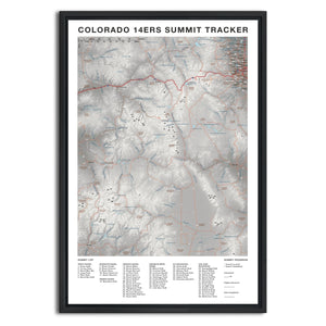 AUTO-MOCKUP WHITE | Colorado 14ers Summit Tracker | Black Frame | group=3x2