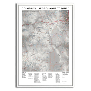 AUTO-MOCKUP WHITE | Colorado 14ers Summit Tracker | White Frame | group=3x2