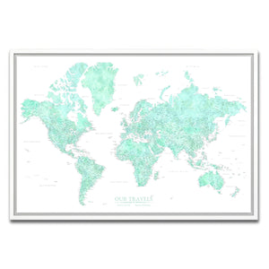AUTO-MOCKUP WHITE | Deep Reef World Push Pin Map | White Frame | group=3x2