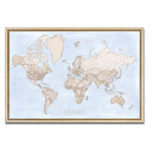 AUTO-MOCKUP WHITE | Deepwater & Dune World Push Pin Map | Natural Frame | group=3x2