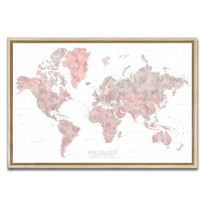 AUTO-MOCKUP WHITE | Desert Rose World Push Pin Map | Natural Frame | group=3x2