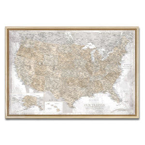 AUTO-MOCKUP WHITE | Driftwood US Push Pin Map | Natural Frame | group=3x2