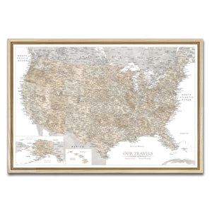 AUTO-MOCKUP WHITE | Frontier US Push Pin Map | Natural Frame | group=3x2