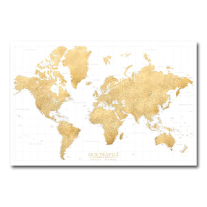 AUTO-MOCKUP WHITE | Gilded World Push Pin Map | No Frame | group=3x2