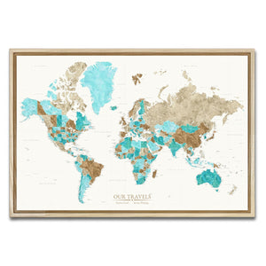 AUTO-MOCKUP WHITE | Harbor & Hearth World Push Pin Map | Natural Frame | group=3x2
