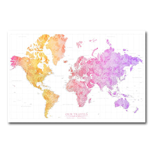 AUTO-MOCKUP WHITE | Horizon Glow World Push Pin Map | No Frame | group=3x2