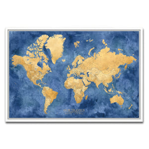 AUTO-MOCKUP WHITE | Imperial Coast World Push Pin Map | White Frame | group=3x2