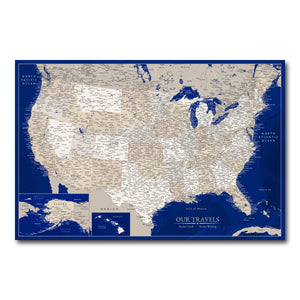 AUTO-MOCKUP WHITE | Indigo Shore US Push Pin Map | No Frame | group=3x2