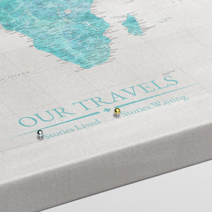 Lagoon Slate World Push Pin Map