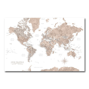AUTO-MOCKUP WHITE | Mahogany World Push Pin Map | No Frame | group=3x2
