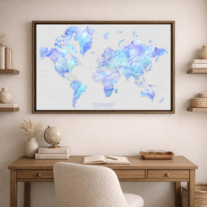 Midnight Prism World Push Pin Map