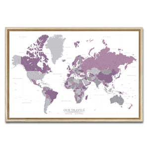 AUTO-MOCKUP WHITE | Midnight Orchid World Push Pin Map | Natural Frame | group=3x2