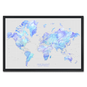 AUTO-MOCKUP WHITE | Midnight Prism World Push Pin Map | Black Frame | group=3x2