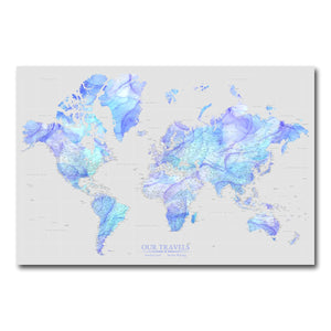 AUTO-MOCKUP WHITE | Midnight Prism World Push Pin Map | No Frame | group=3x2