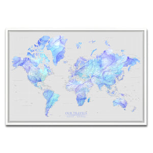 AUTO-MOCKUP WHITE | Midnight Prism World Push Pin Map | White Frame | group=3x2