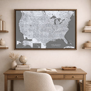 AUTO-MOCKUP ROOM | Monochrome US Push Pin Map | family=Office | group=3x2
