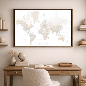 Navigator White World Push Pin Map