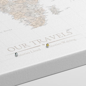 Navigator White World Push Pin Map