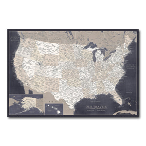 AUTO-MOCKUP WHITE | Navigator Navy US Push Pin Map | No Frame | group=3x2