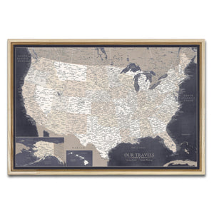 AUTO-MOCKUP WHITE | Navigator Navy US Push Pin Map | Natural Frame | group=3x2