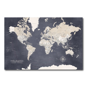 AUTO-MOCKUP WHITE | Navigator World Push Pin Map | No Frame | group=3x2
