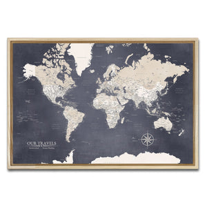 AUTO-MOCKUP WHITE | Navigator World Push Pin Map | Natural Frame | group=3x2
