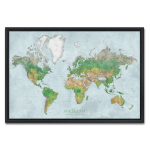 AUTO-MOCKUP WHITE | Navigator's Atlas World Push Pin Map | Black Frame | group=3x2