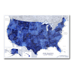 AUTO-MOCKUP WHITE | Nightfall US Push Pin Map | No Frame | group=3x2