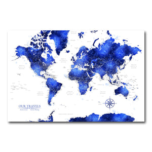 AUTO-MOCKUP WHITE | Nightfall World Push Pin Map | No Frame | group=3x2