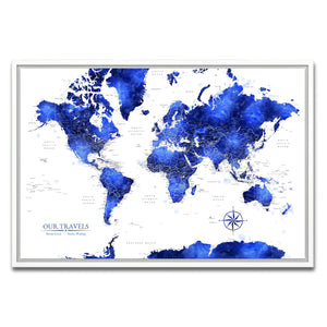AUTO-MOCKUP WHITE | Nightfall World Push Pin Map | White Frame | group=3x2