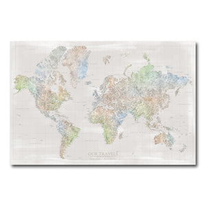 AUTO-MOCKUP WHITE | Palm Shore World Push Pin Map | No Frame | group=3x2